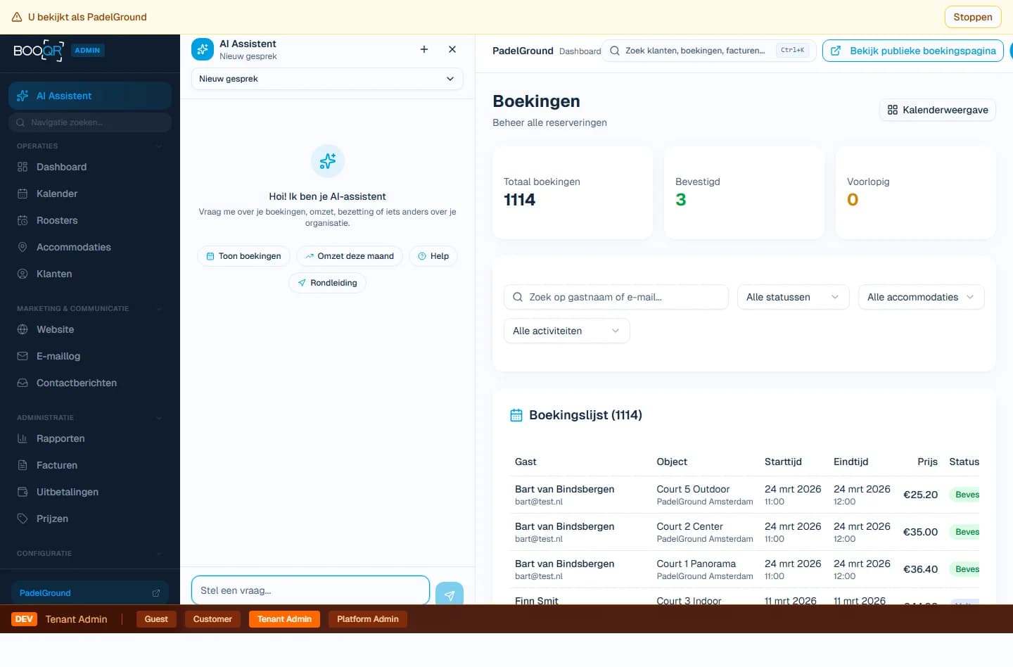 AI chat-assistent interface