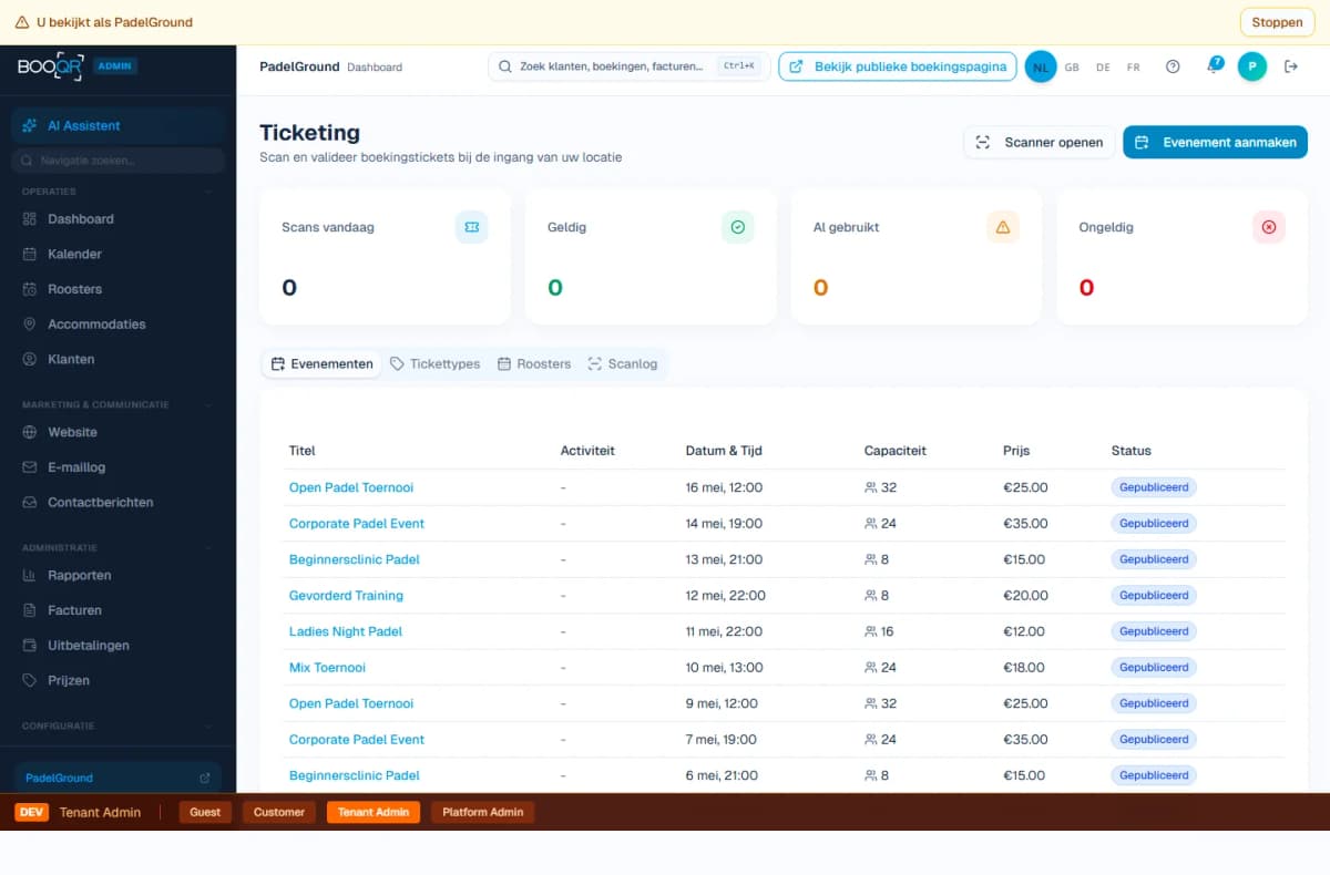 Billetterie événementielle