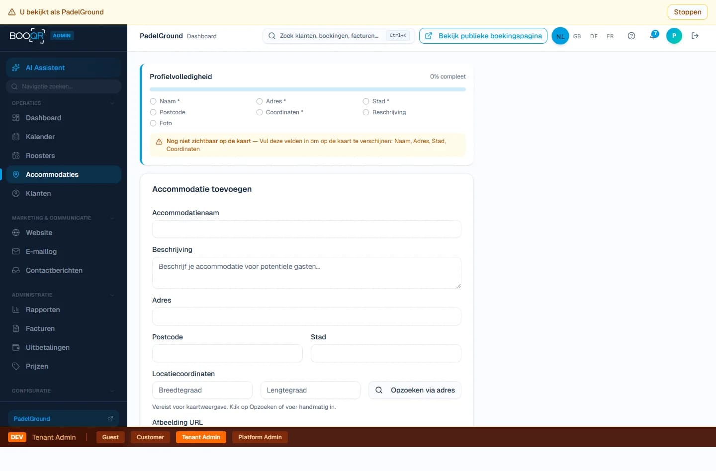 Gecentraliseerd instellingenpaneel