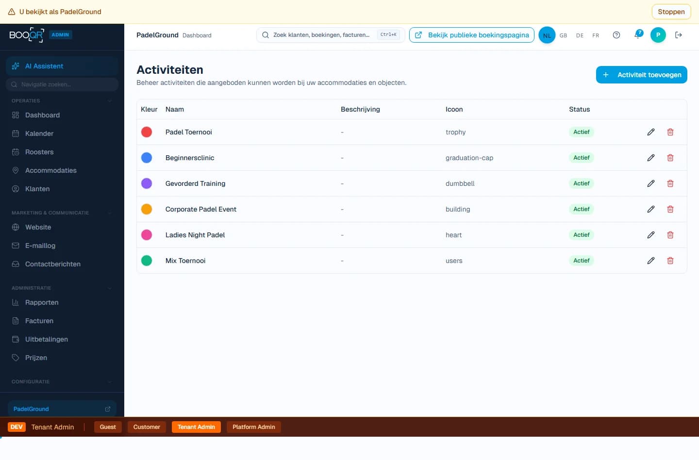 Revenue analytics dashboard